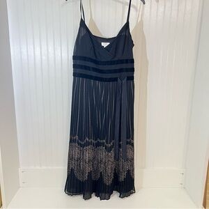 LOFT Black Midi Whimsigoth Spaghetti Strap Y2K Dress Size 12 NWOT